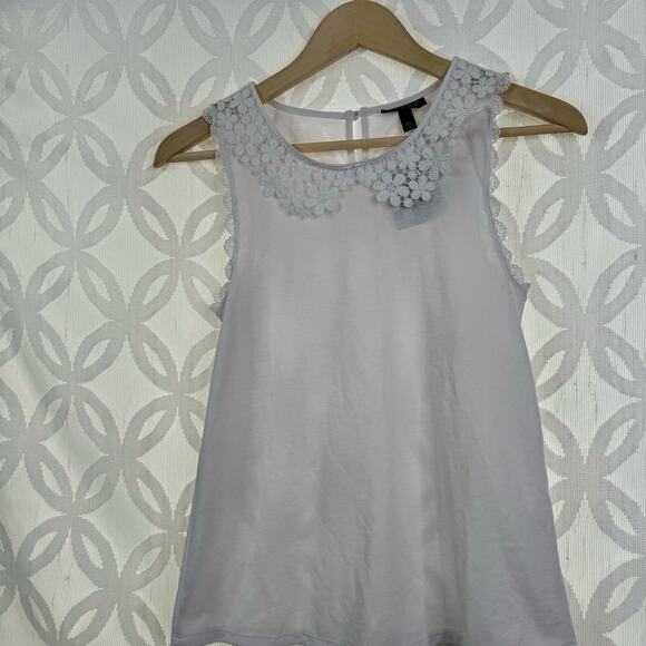 Topshop Lace Collar spring white top size 2 NWT - Picture 3 of 7